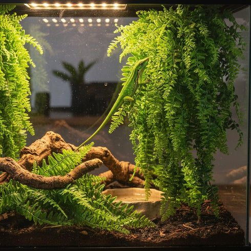 (4 Pack) PINVNBY Reptile Plants Hanging Fake Vines Boston Climbing Terrarium Plant with Suction Cup for Bearded Dragons