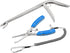 Fishing Pliers + Fish Hook Remover, Line Cutter, Curved Nose Fishing Tackle Tool Set (Blue)