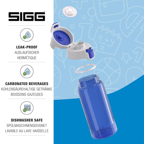 SIGG Kids Water Bottle - VIVA ONE Plain, Leakproof, Lightweight, Dishwasher Safe, BPA Free, 17 Oz