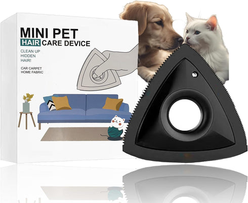Pet Hair Cleaner for Furniture, Auto Detailing, Dog & Cat Hair Remover, Lint Brush for Couch and Carpet, Black