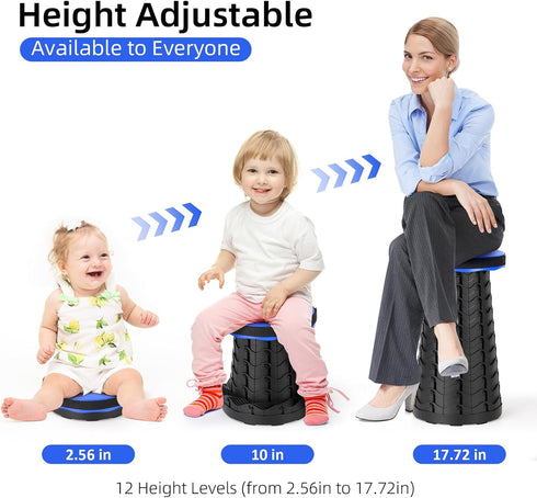 400lbs Qiguet Collapsible Stool, Folding Chair - Upgraded Portable Chair with Load Capacity, Perfect for Camping