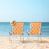 UDeuxff Set 2, 260 LBS Folding Webbed Oversized Lawn Chairs of High Beach Chair for Adults Heavy Duty, Portable Patio