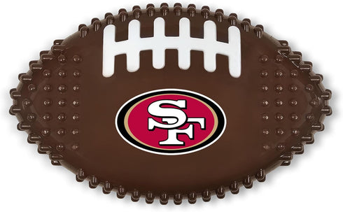 NFL San Francisco 49ers Mega-chew Hard Nylon Bacon-flavored Dog Bone Football Chew