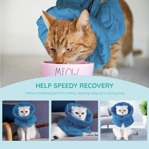 Cat Recovery Collar, Soft Adjustable Cone Alternative, Lightweight Waterproof Fasteners Collars for Cats, Kittens,