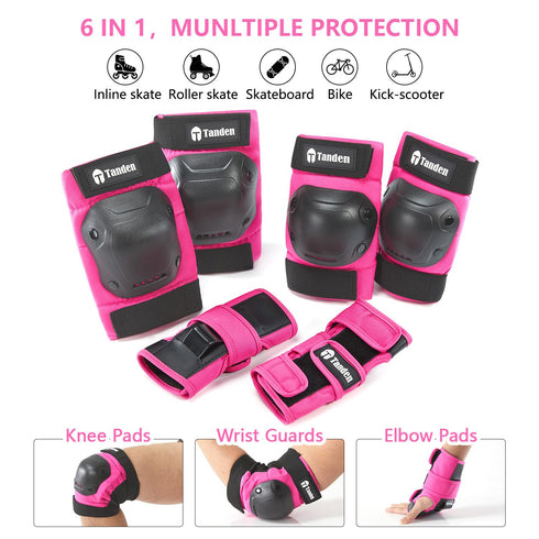Skating Protective Gear for Kids, Knee Pads and Elbow Pads Set, Bike Wrist Guards for Roller Skating