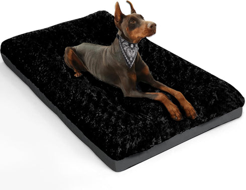 POCBLUE Deluxe Washable XL Dog Bed, 42 inch Comfy Fluffy Kennel Pad, Anti-Slip for Dogs Up to 90 lbs