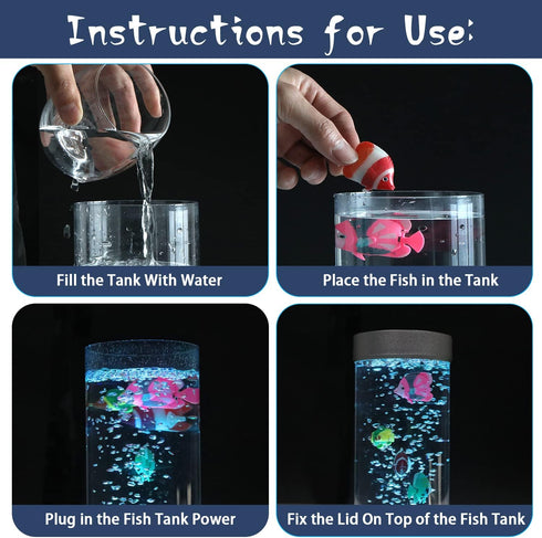 Bubble Fish Lamp, Sensory Bubble Tube Lamp, Artificial Fish Tank with Moving Fish, to Light Up Your Life Like a Lamp