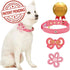 Blueberry Pet Adjustable Dog Collar with Metal Buckle and 2 Detachable Bowtie, Pink Polka Dot, Neck 13-16.5", for