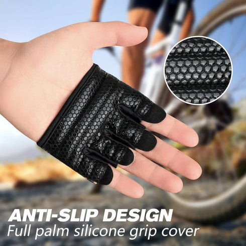 Minimal Workout Gloves,Short Micro Weight Lifting Gloves Grip Pads with Full Palm Protection & Extra Grip for Men Women