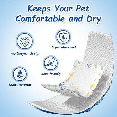 FurVeluxia 160ct, Dog Diaper Liners Booster Pads for Male and Female Dogs, Super Absorbent Disposable Belly Band Liners