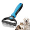 Pet Grooming Brush - Double Sided Undercoat Rake for Dogs & Cats, Professional Deshedding Brush for Removing Knots