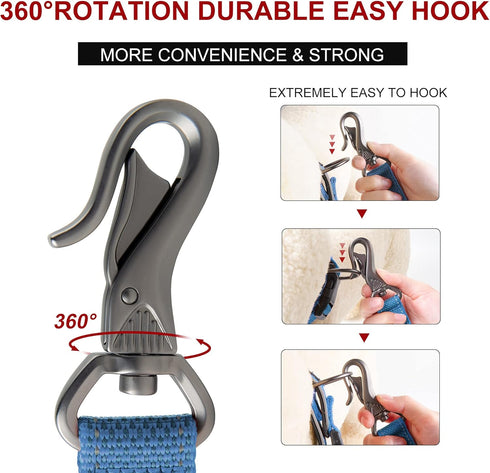 Fida 6 FT Heavy Duty Dog Leash with 2 Padded Handles, Traffic Handle & Easy Snap Hook for All Dog Breeds (Blue)