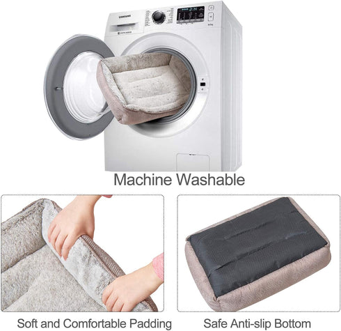 JOYELF Washable Dog Bed, Cute Fluffy Cat Bed for Small Dog, Puppy, Kitten - Small Rectangle Sofa