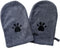 Penny & Niko Microfiber Pet Towel Mitts - 2 Pack Large Paw Cleaning Mitts for Dogs and Cats, Gray