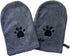 Penny & Niko Microfiber Pet Towel Mitts - 2 Pack Large Paw Cleaning Mitts for Dogs and Cats, Gray