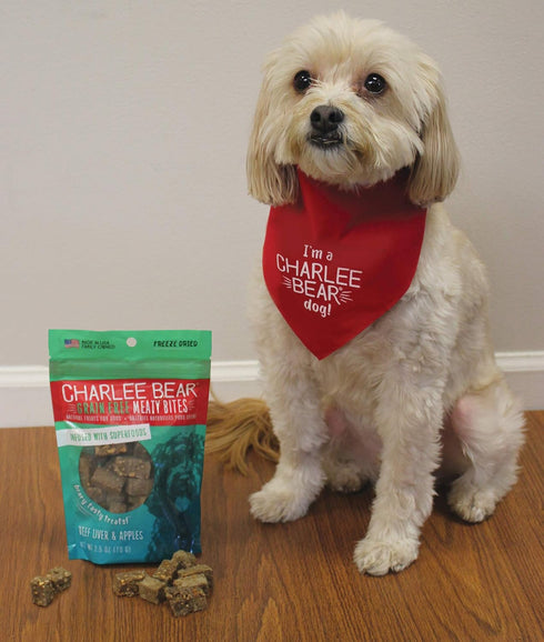 Charlee Bear Meaty Bites Dog Treats, Beef Liver & Apples, 2.5oz