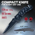 GOOD WORKER Black Pocket Knife, Serrated Sharp 3.5" Blade, Spring Assisted Tactical Knife Set