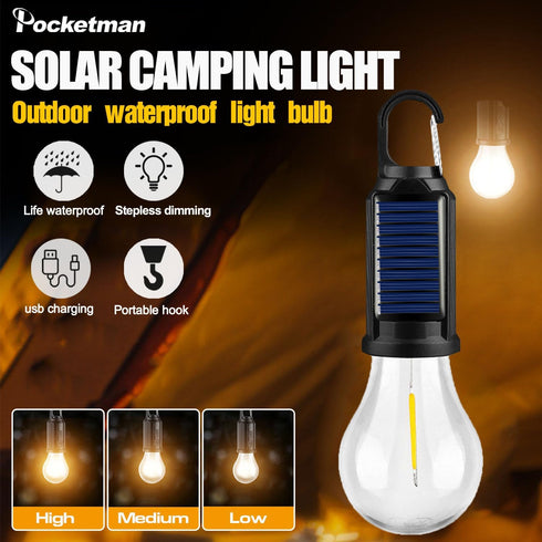 Bulb Lantern3 Backpacking, (T01) Solar Tent Camping Light Rechargeable Portable LED Camping Lighting Modes Tungsten