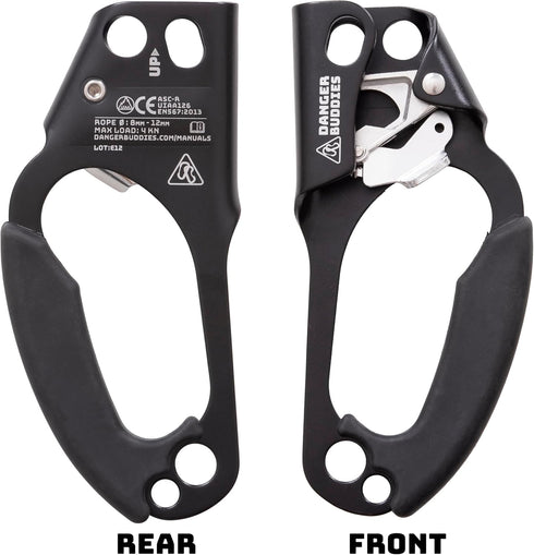 Rope Ascender Fall Protection Arrester for Rock and Tree Climbing, UIAA Certified for Hunting, Climbing, Rescue