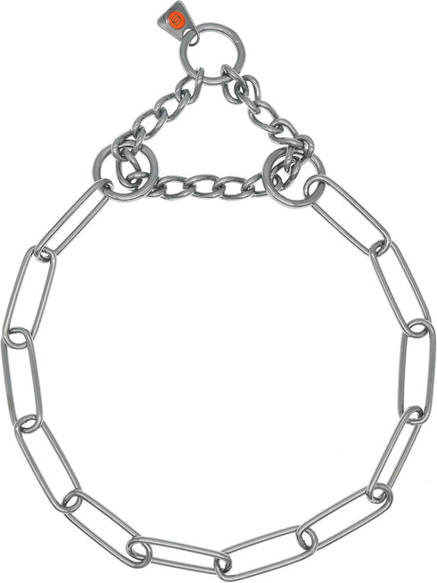 Herm Sprenger Stainless Steel Fur Saver Dog Collar, Long Link Professional Training Collar Assembly Chain for Medium