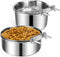 Dog Crate Water Bowl, 2 pcs Stainless Steel Large Dog Bowls 40oz & 60oz, Durable Anti-Spill Pet Metal Bowl