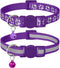 Taglory Reflective Cat Collar Breakaway with Bells, 2 Pack Adjustable 7.5-12.5 Inch, Purple for Girl Boy Pet