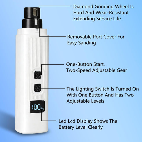 Generic Nail,2-Speed Trimmer Cat Electric Pet Nail Grinder, Safe Cut Cat Nail Rechargeable Dog Nail Clippers