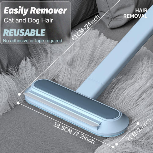 4 in 1 Pet Hair Remover Tool, 17-Inch Long Handle Brush for Deep Cleaning Carpet, Couch, Furniture