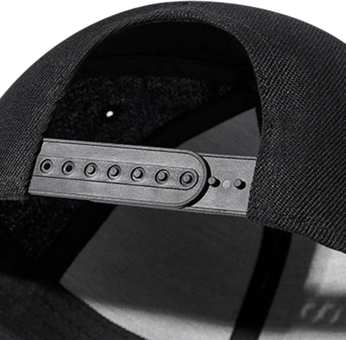 Skull Finger Flat Bill Hat for Men, Black Snapback Baseball Cap, Fitted Rock N Roll Skeleton Hand Hat