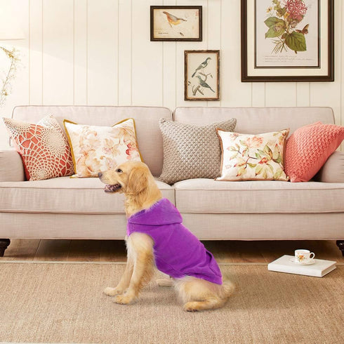 EXPAWLORER Dog Hoodie with Pocket, Polar Fleece Sleeveless Sweater for Small to Large Dogs, Warm Cozy Clothes