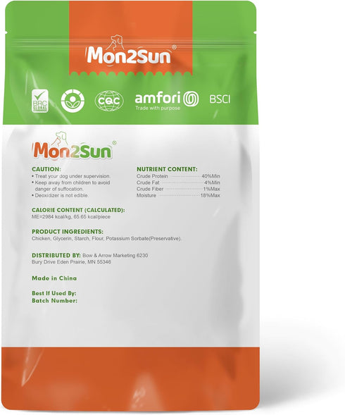 MON2SUN (14.11 -Pack 1) Chicken Jerky Dog Treats Made with Chicken Breast, High Protein & Grain Free, Training Treats