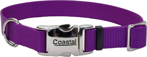 Coastal Pet Adjustable Dog Collar – Purple – 3/4" x 14" - 20" with Metal Buckle