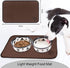 Sinland Microfiber Pet Bowl Food Mat 14 Inch x 24 Inch Brown with Anti-Skid Backing