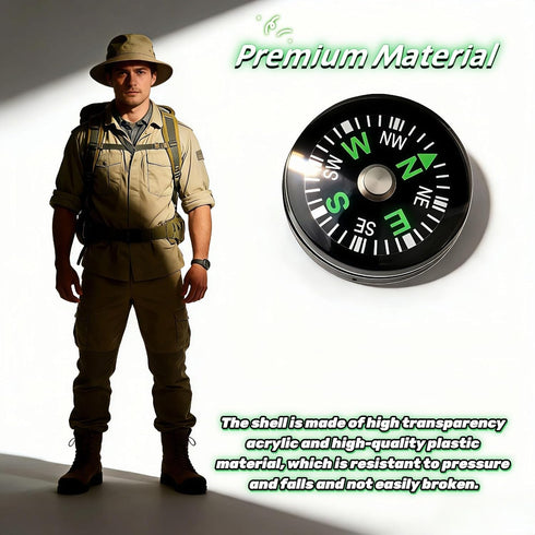 25-Pack 20mm Mini Liquid Filled Compass - Pocket Sized Directional Compass for Hiking, Camping, Survival, Outdoor