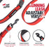 Tuff Pupper Hands Free Adjustable Length Dog Leash | Lightweight for Running Jogging Walking | Padded Waist Belt (24-50 inch) | Adjusts 3 to 6 Feet Length | Strong Ballistic Nylon w/Reflective Strips