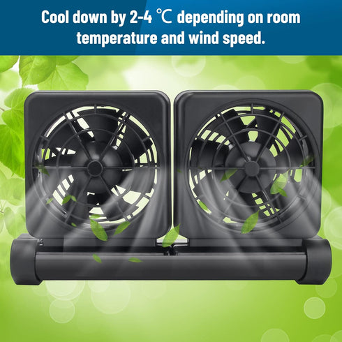 Aquarium Chillers Cooling Fan with 2 Wind Speed, Adjustable 2 3 4 Heads Fish Tank Cooling Fan (2 Head)
