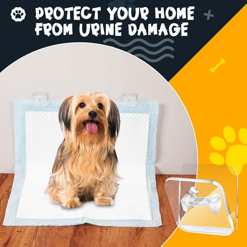 8 6 Pieces Wall Pee Pad Holder Clear Dog Potty Training Pad Holder Invisible Puppy Pad Holder Sticky Pee Pad Wall Clips