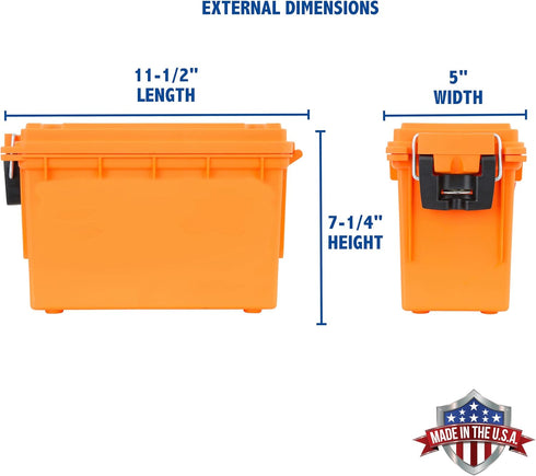 Sheffield 12630 Field Box, Pistol, Rifle, or Shotgun Ammo Storage Box, Tamper-Proof Locking Ammo Can, Water Resistant, Made in The U.S.A, Stackable, Orange by Sheffield