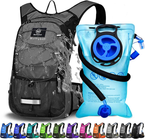 Insulated Hydration Backpack Pack with 3L BPA Free Leak Proof Water Bladder, Lightweight Daypack for Hiking & Camping