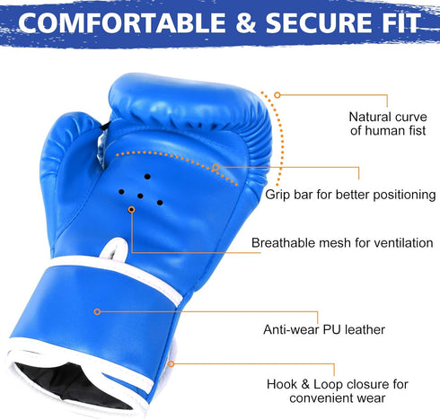 Kids Boxing Gloves for Boys and Girls - Youth Training Gloves for Punching Bag, Kickboxing, Muay Thai, Ages 5-12