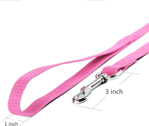 10ft Pink Dog Leashes - Strong Traditional Style Extra Long Leads for Large, Medium & Small Dogs - Great for Parks,