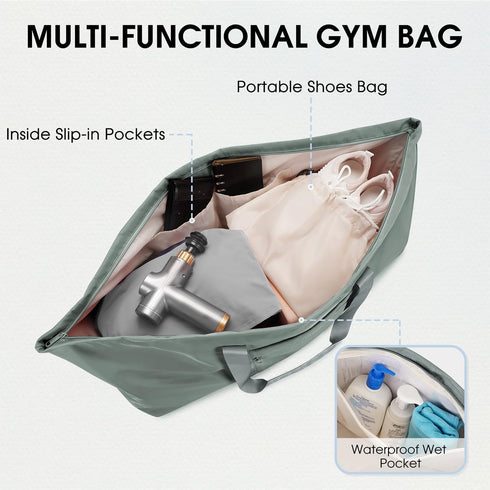 sportsnew Large Yoga Mat Bag with Shoes Bag and Wet Compartment, Adjustable Strap for Women Men