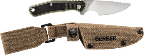 Gerber Gear Downwind Caper - Fixed Blade Knife with Sheath for Hunting, Olive