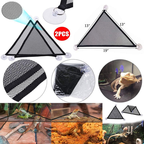 Hamiledyi Bearded Dragon Tank Accessories, Adjustable Leash, Lizard Hammock, Flexible Reptile Habitat Decor
