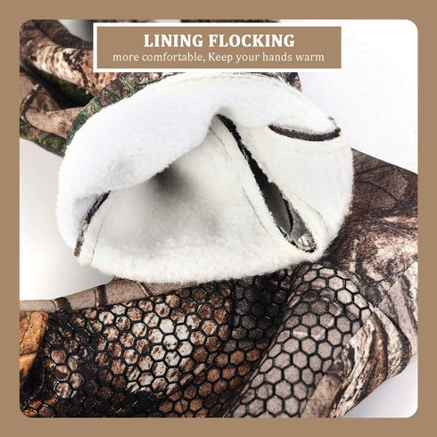 Hunting Gloves - Camo Full Finger/Fingerless Gloves, Lightweight Camouflage Pro Anti-Slip Bow Hunting Archery