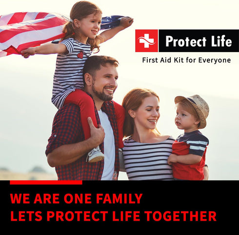 Protect Life First Aid Kit for Home/Business, HSA/FSA Eligible Emergency Kit, 100 Pieces for Travel and Camping