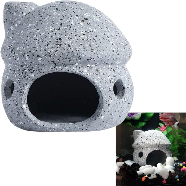 Aquarium Mushroom House Decorations, Small Ceramic Pleco Caves for Betta Fish Tank Accessories