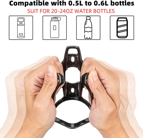 ROCKBROS Ultra-Light Bike Water Bottle Holder, Bicycle Bottle Cages with Screws Tool, 2 Pack