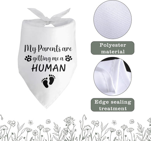 My Parents are Getting Me a Human Pregnancy Announcement Dog Bandana Dog Baby Announcement Gender Reveal Announcement