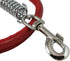 Round Genuine Rolled Leather Shock Absorbing Dog Leash, 3.5" Long, 1/2" Wide, Red for Large Breeds